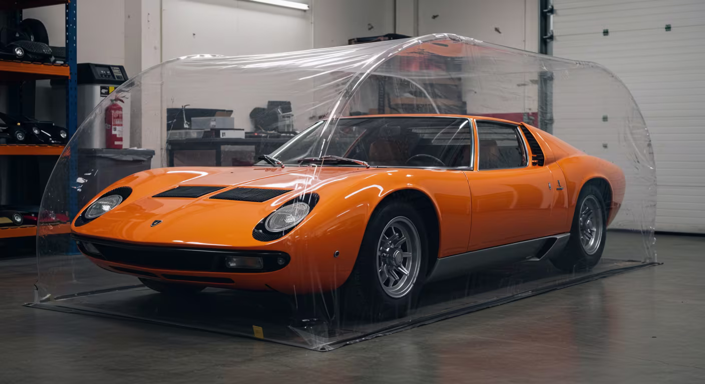 A car storage bubble with climate control